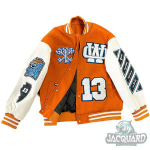 Haute qualité hommes Vintage rue veste Double boutonnage personnalisable coloré Patchwork université conception Chenille broderie - Product Image 4