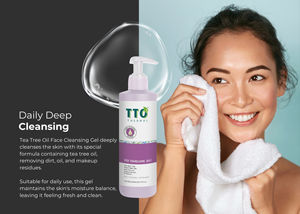 Gel nettoyant thermique pour le visage TTO 200 ml Nettoyant en profondeur des pores avec huile d'arbre à thé Huile d'argousier et Aloe vera pour une peau équilibrée - Product Image 3