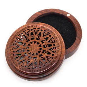 WOODEN CIRCLE <b>INCENSE</b> <b>BOX</b> / WITH FINE AGARWOOD / MADE in VIETNAM - Product Image 2