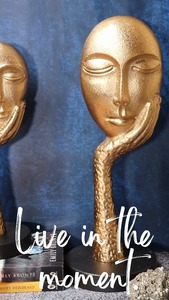 Visage argenté contemporain Sculpture d'art Accent de table décoratif pour la décoration intérieure Affichage de bureau Cadeau de mariage Pièce maîtresse - Product Image 5