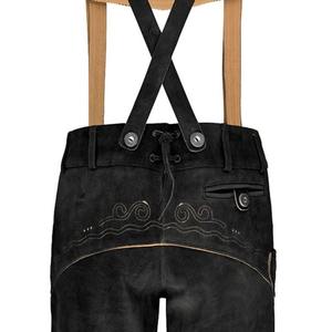 Nouvelle arrivée léger hommes bavarois Lederhosen toile cuir pantalon broderie solide écologique Vintage Oktoberfest - Product Image 6