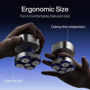 Rasoir électrique ergonomique rechargeable pour hommes chauves, autonomie de 90 minutes, 5 têtes de coupe flottantes, alimentation USB, rasoir de tête lavable - Product Image 5