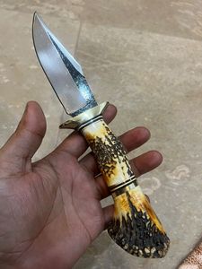 Couteau de chasse en acier damas manche en corne de cerf 2025 Services de gravure personnalisés pour l'écorçage Bushcraft vente chaude - Product Image 3