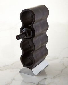 Estante de vino de madera pulido negro, soporte de botella de almacenamiento para encimera para Bar, restaurante, Hotel y decoración del hogar - Product Image 1