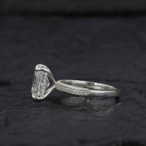 Bague de fiançailles en argent sterling 925, or massif 10K, 14K, 18K avec diamants VVS1 3tcw certifiés IGI, cultivés en laboratoire, pour mariage et fête - Product Image 2