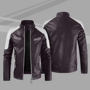 Veste en cuir véritable pour hommes couleur bloc arrivée unisexe toile personnalisée de haute qualité vente en gros - Product Image 4