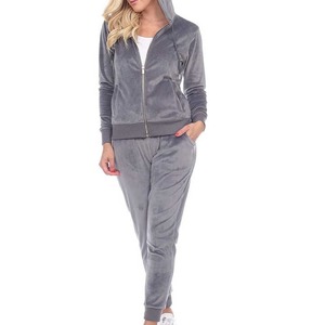 Mejor servicio OEM de alta calidad logotipo personalizado impreso invierno señoras Jogger 2 piezas Fitness ropa 100% algodón a prueba de viento transpirable - Product Image 3