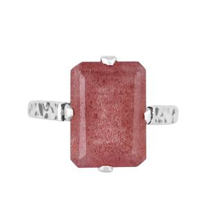 Vente chaude en argent Sterling naturel fraise Quartz pierres précieuses bague empilable bague empilable bijoux personnalisés pour les femmes - Product Image 1