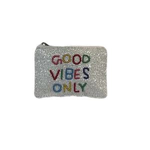 Monedero hecho a mano de moda GOOD VIBES ONLY con hermosa cuenta De Semilla hecha a mano y elección de diseño elegante de moda para niña - Product Image 1