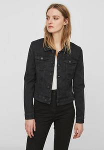 Dernière veste en jean noir avec logo personnalisé pour femmes poches poitrine et fermeture à boutons conçue pour les femmes pour un confort en toutes saisons - Product Image 5