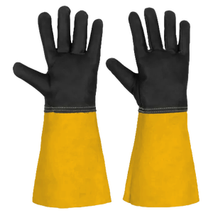 ถุงมือป้องกันความร้อน TIG อาร์กอนหนังวัวเกรดพรีเมี่ยมขนาด11ออนซ์ผ่านการรับรอง CE - Product Image 4