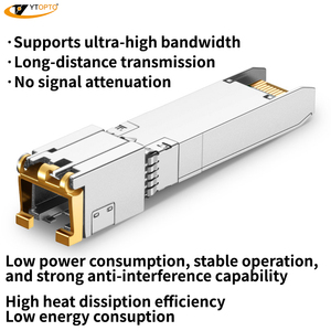 Modulo Ricetrasmettitore SFP+ 10G in Rame RJ45 YTOPTO, Vendita Calda dalla Fabbrica, 30m 80m 10GBase-T, Servizio OEM, Compatibile con Multi-Vendor, 3 Anni di Garanzia - Product Image 4