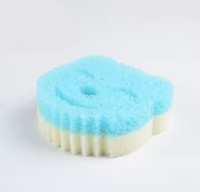 Coton doux réutilisable durable pour gommage, éponge lavable en acier en forme de visage souriant de papa pour le nettoyage quotidien de la cuisine durable