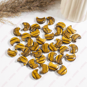 Wholesale Natural Tiger Eye Hand-Carved Crystal Crescent Moon Ornaments Healing Stone <b>Crafts</b> for Home Decoration - Product Image 4