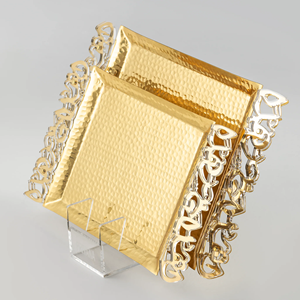 Plateau décoratif en métal de style arabe avec influence artistique islamique classique pour les intérieurs haut de gamme - Product Image 3