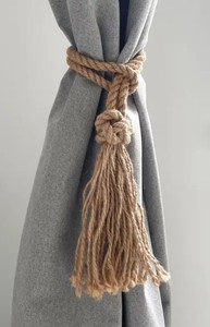 Abrazaderas para Cortinas de Yute con Nudo de Diamante y Borla, Sujetador de Cortinas de Cuerda - Product Image 3