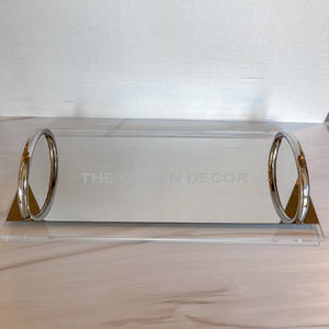 Aperitivos hechos a mano de lujo para servir, bandeja decorativa para el hogar, bandeja chapada en oro de forma redonda de Metal de aluminio, estilo elegante - Product Image 4