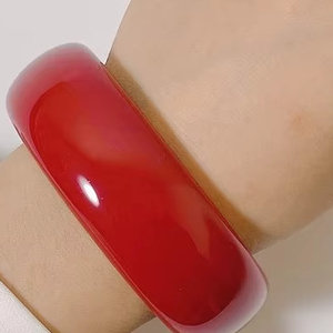 Bracelet géométrique en résine de créateur de mode vintage, épais, cadeau, marbre, ambre, acrylique irrégulier pour femmes et filles - Product Image 3