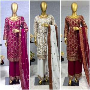 Glamuroso Salwar Kameez paquistaní en tela Georgette con impresionantes adornos para bodas y fiestas a los mejores precios - Product Image 6