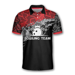 High Quality Custom 100% Polyester Lightweight <b>Bowling</b> Shirts Quick Dry Men's OEM Sportswear with Sublimation Printing - Product Image 2