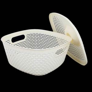 <b>Plastic</b> <b>Basket</b> With Cover - Cream - Product Image 3