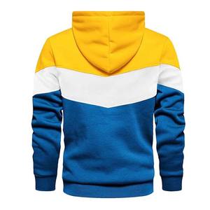 Vêtement de sport d'hiver pour homme, haut à capuche, impression numérique, design patchwork, tissu en molleton 100% coton, service OEM, respirant - Product Image 5