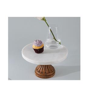 Soporte de madera para pasteles de mármol hecho a mano, soporte de frutas para alimentos, venta al por mayor de fábrica, soporte de mármol Natural y madera para pasteles 100% - Product Image 4