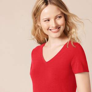 <b>Women's</b> Plus Size Summer <b>T</b>-<b>Shirt</b> Light Knit Soft Surface Breathable <b>Stretch</b> Slim Fit Eco-Friendly Spandex/Cotton - Product Image 3