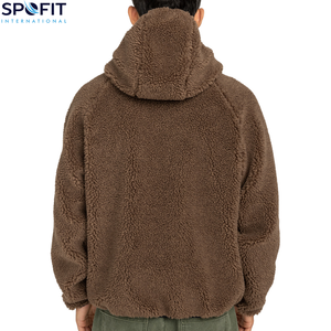 Sweat à capuche en sherpa polaire pour homme, design personnalisé, 100% coton, surdimensionné, fermeture éclair, séchage rapide, respirant, manches longues, couleur personnalisée - Product Image 6
