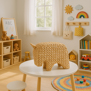 ตะกร้า2025ผักตบชวาสานมือสำหรับตกแต่งห้องเลี้ยงเด็กขายส่ง - Product Image 4