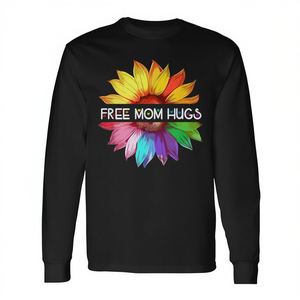 Free Mom Hugs LGBTQ Pride Rainbow <b>Daisy</b> Long Sleeve <b>T</b>-<b>Shirt</b> - Product Image 2