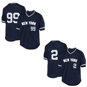 Maillot de baseball pour homme, col en V, manches courtes, coupe ample, respirant, en maille, style rétro, pour broderie de lettres, grande taille, séchage rapide - Product Image 1