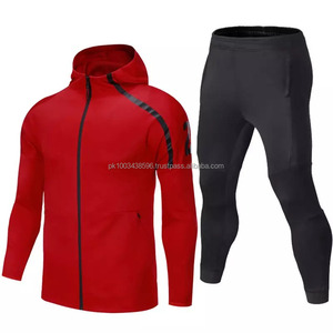 ชุดวอร์มกีฬาแบบมีฮู้ดทันสมัย กันลม ระบายอากาศได้ดี ทรงเข้ารูป มีทุกสี ไซส์พลัส - Product Image 1