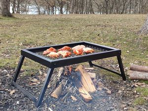Rộng rãi sắt BBQ nướng với gia cố khớp và dễ dàng di chuyển được thiết kế cho nhóm lớn ngoài trời cookouts - Product Image 6