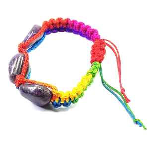 Bracelet en fil de cristal d'améthyste, bijou indien, pierres précieuses naturelles, cadeau pour hommes et femmes, énergie, méditation - Product Image 4