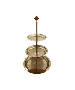 Soporte para pastel de 2 niveles de Color dorado de lujo de Metal de aluminio F354 soporte para pastel hecho a mano con acabado EPL de latón personalizado - Product Image 5