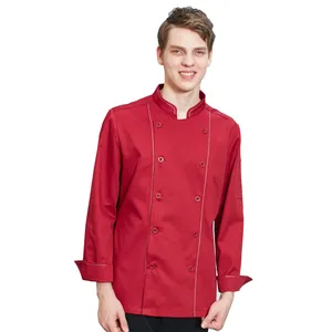 BSCI WRAP OEM Unisex Long Sleeve Chef Coat With Colour Trim