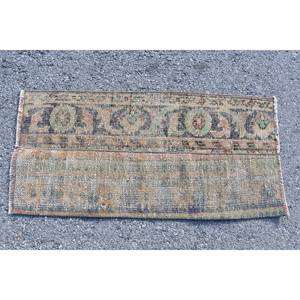 Tapis Vintage en Laine Turque de 1.5X3 pieds, Tissage Plat Patchwork Beige et Marron, pour Décorations de Salon, Support en Latex - Product Image 4