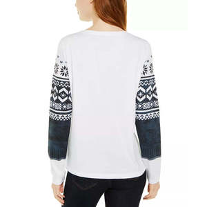 Top in Cotone Fair Isle Casual da Donna Tommy Hilfiger, Bianco, Taglia Large, per l'Inverno - Product Image 2