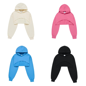 Sweatshirts à capuche personnalisés avec manches brodées Sweatshirts à capuche en coton Jogger Sports Hoodie pour femmes Vente en gros en ligne - Product Image 1