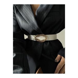 <b>Snake</b> Buckle Women's Trouser Belt, Jacket Belt, <b>Dress</b> Belt, Shirt Belt - WHITE - Product Image 3