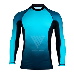 Color degradado Hombres Rash Guards Camisas de compresión Cliente Exigente Top Selling Gym Workout Wear Rash Guard Adultos Niños - Product Image 6