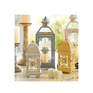 Juego de 2 velas de tamaño y forma personalizados, farol colgante de hierro y vidrio de Color blanco a un precio atractivo - Product Image 5