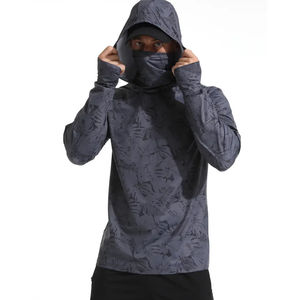 Sweat à capuche pour homme avec protection solaire UPF 50+, manches longues, 100% polyester, imperméable, coupe-vent, séchage rapide, léger, avec trous pour les pouces, pour la pêche - Product Image 1