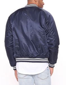 Veste universitaire en satin tricoté sur mesure, vente en gros OEM |   Blouson Bomber de Baseball Streetwear Printemps Broderie Respirant Tendance - Product Image 2