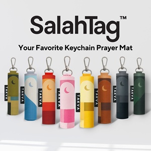SalahTag travel prayer mat muslim foldable prayer mat pocket prayer mat <b>mini</b> prayer mat Portable Keychain small size bag - Product Image 3