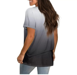 Top vente lavé à l'acide Vintage soleil fané T-Shirts 100% coton Hip Hop Style col montant conception d'épaule pour l'entraînement de gymnastique - Product Image 3