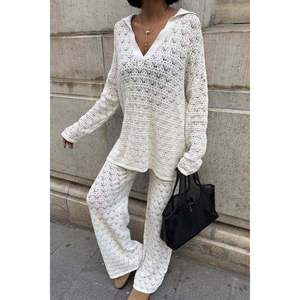 Ensemble de pantalons décontractés Nolan à motif ajouré 9885 en tissu tricoté confortable - Product Image 3