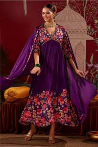 Nouvelle collection de vêtements ethniques décontractés pour femmes, robe en chinon à imprimé numérique, ensemble pantalon et dupatta, Maruti Fashion, style indien pakistanais - Product Image 4