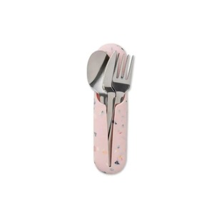 Mini ensemble de couverts de salle à manger léger avec boîte rose comprenant un couteau cuillère fourchette idéal pour les voyages, le travail scolaire et les voyages de camping - Product Image 2